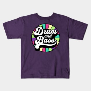 DRUM AND BASS - Color wheel (purple/lime/teal) Kids T-Shirt